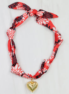 Serafina Red Scarf Necklace