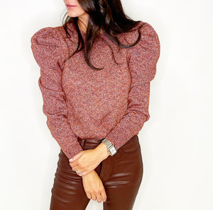 Multi Yarn Puff Sweater