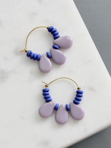 Cobalt/Lavender Mini Hoops