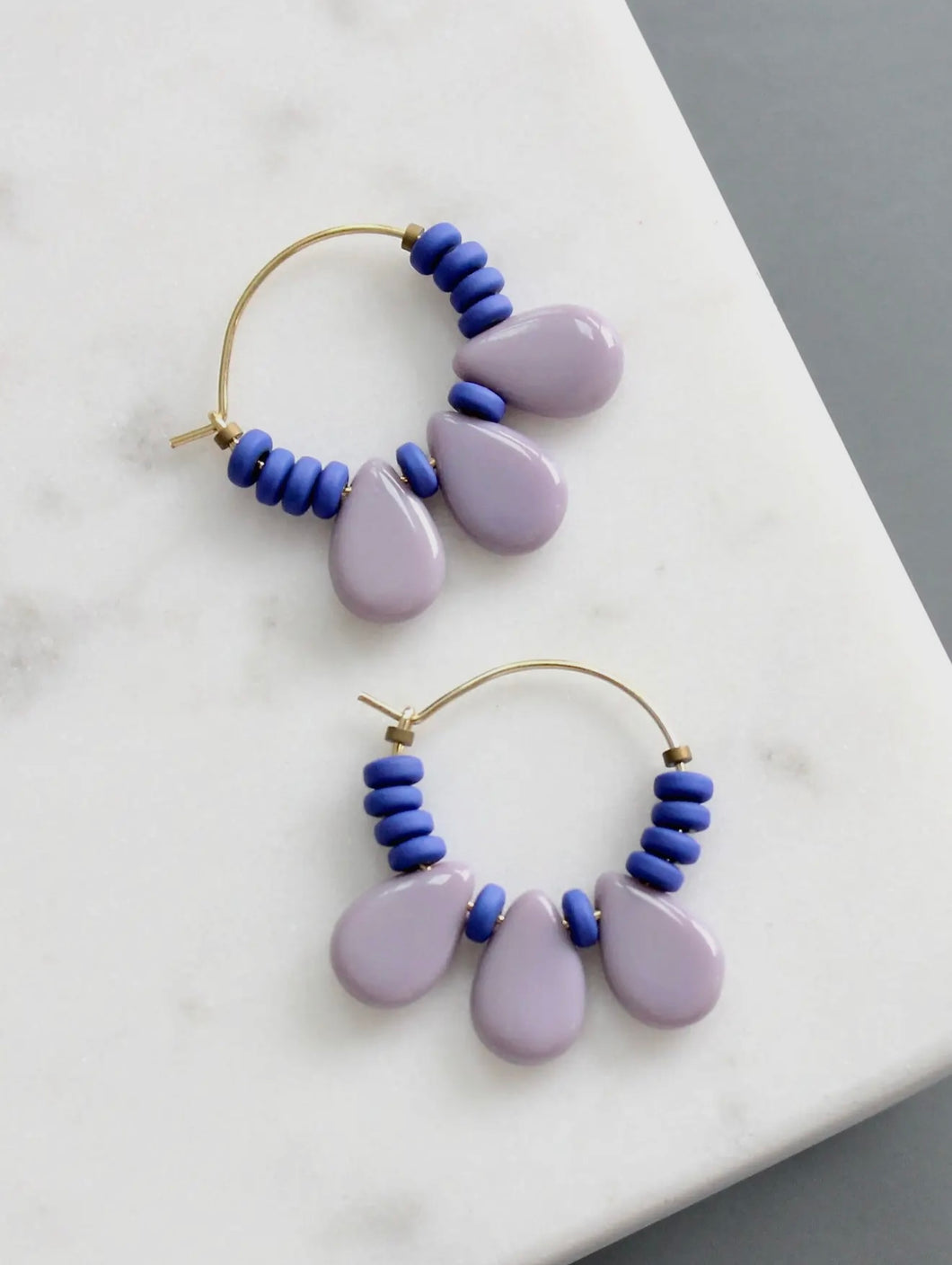 Cobalt/Lavender Mini Hoops