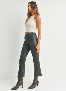 Coated Crop Flare Jeans