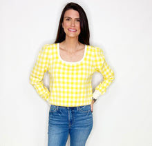 Load image into Gallery viewer, Gingham Square Neck Sweater
