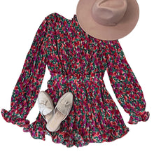 Load image into Gallery viewer, Floral Pleated Bubble Top
