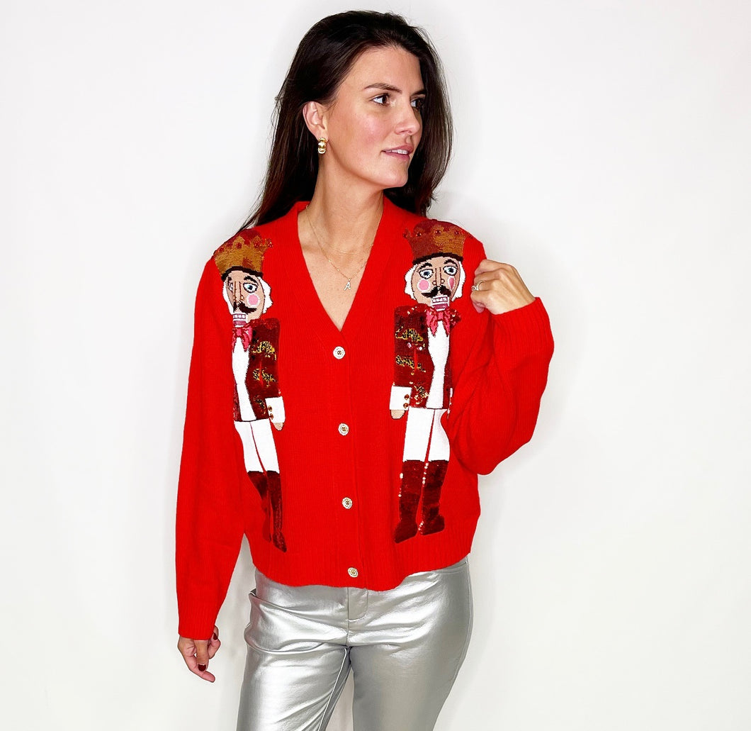 Red Nutcracker Cardigan