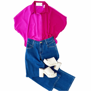 Colorblock Button Top