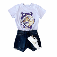 Load image into Gallery viewer, Lavender Sequin Tiger Tee
