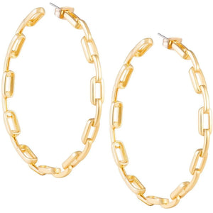Kaye Link Hoop Earrings