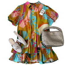 Load image into Gallery viewer, Abstract Ruffle Hem Dress
