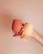 Load image into Gallery viewer, Silicone Peach/Terra Wine Glass
