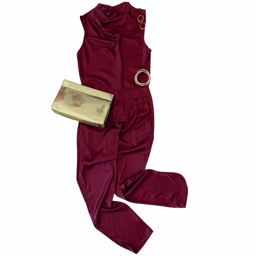Crimson Claude Silk Top