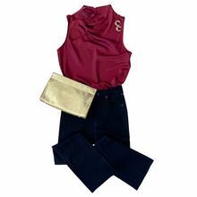 Load image into Gallery viewer, Crimson Claude Silk Top
