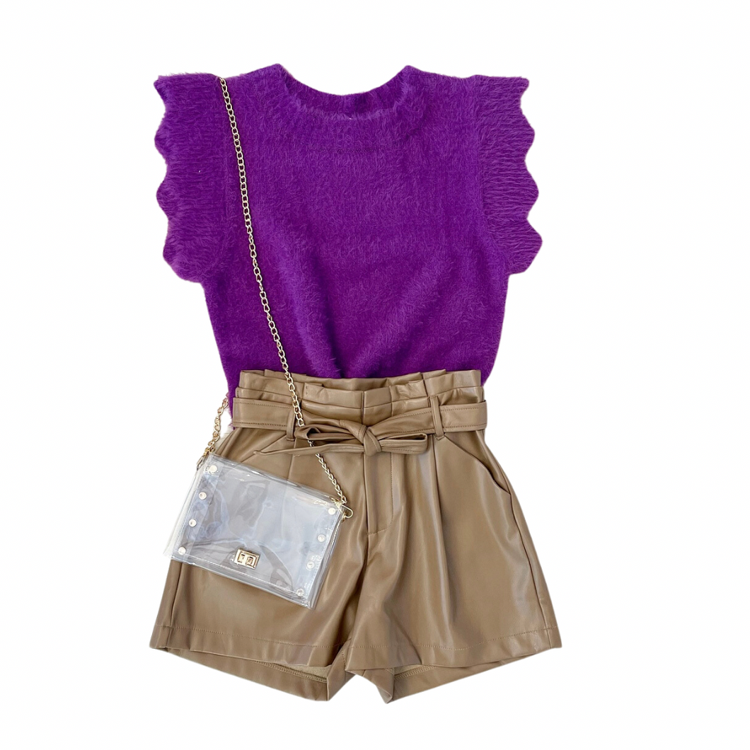 Fuzzy Sleeveless Sweater