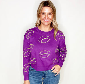 Purple Gold Football Sweater