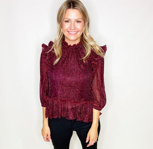 Days Ruffle Metallic Top