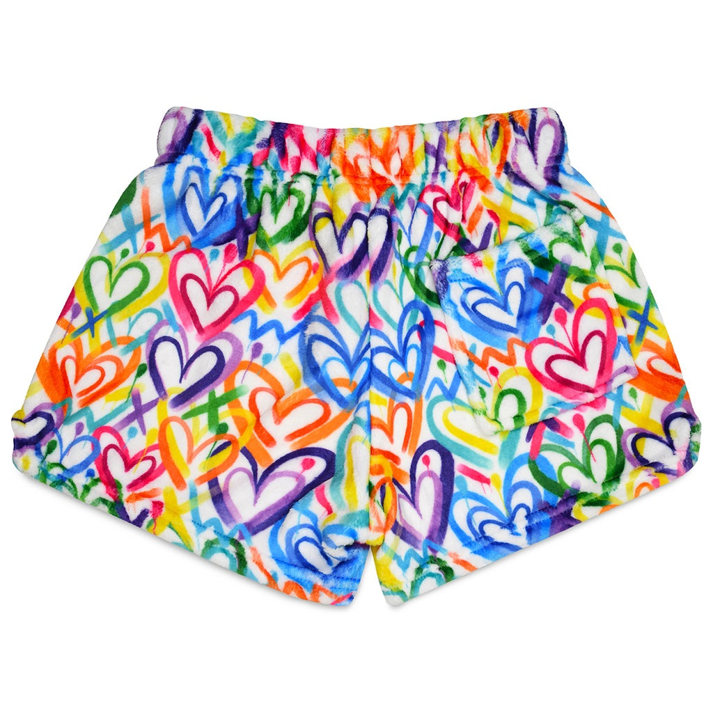 Corey Hearts Plush Shorts