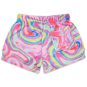 Color Swirl Plush Shorts