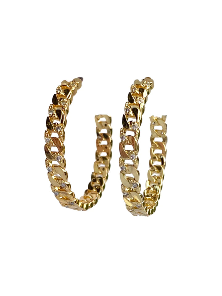Chain Link Hoop Earrings