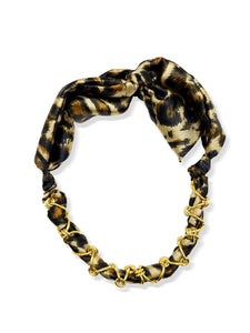 Chain Leopard Scarf Necklace