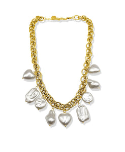 Jolie Pearl Charm Necklace