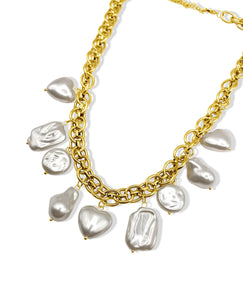 Jolie Pearl Charm Necklace