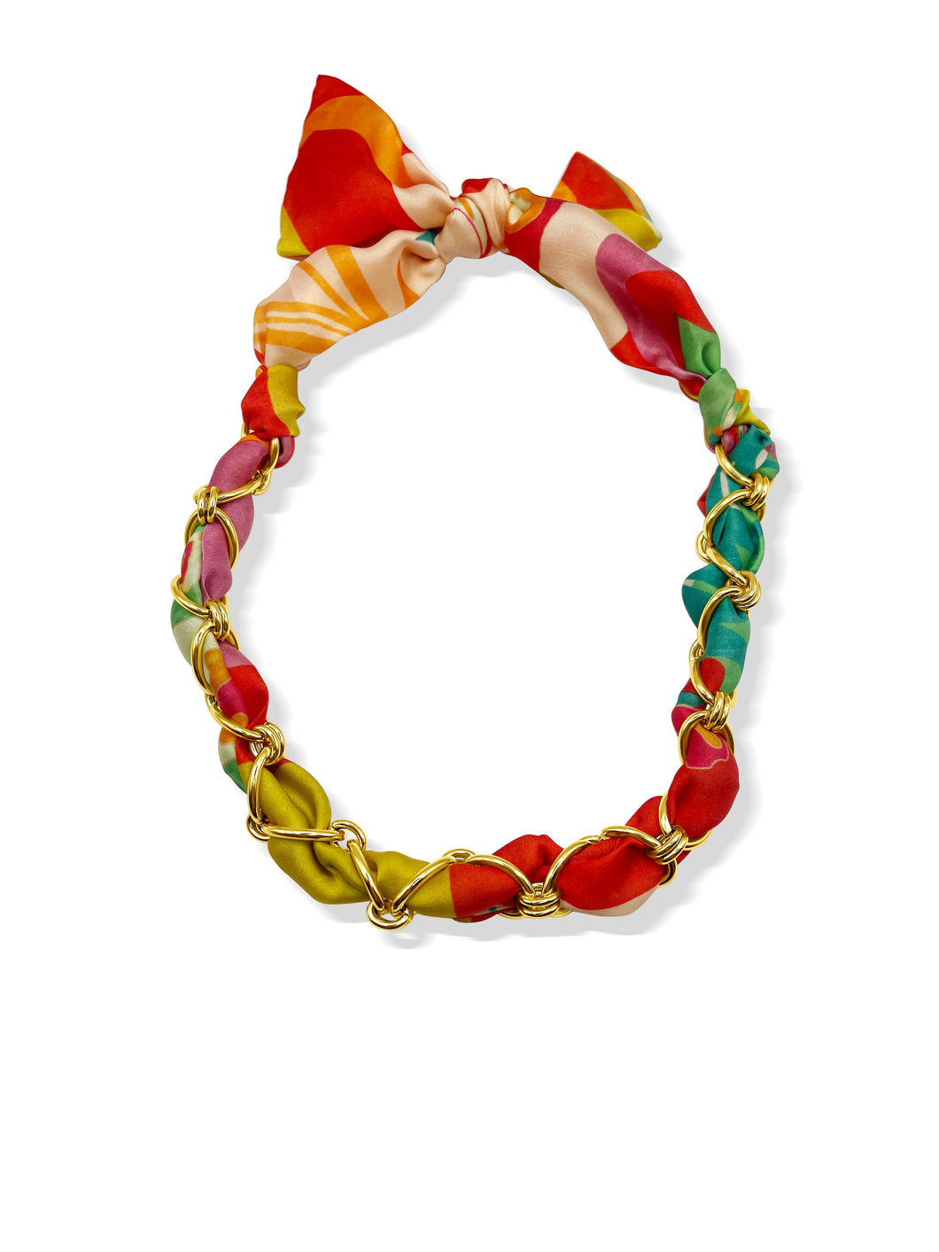Coral Chain Scarf Necklace