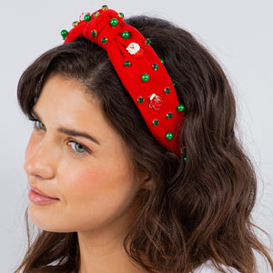 Red Christmas Charm Headband