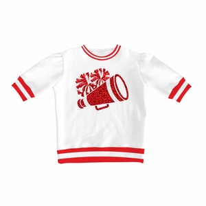Red Megaphone Sequin Top
