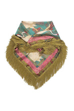 Load image into Gallery viewer, Fringed Crane Print Square Scarf
