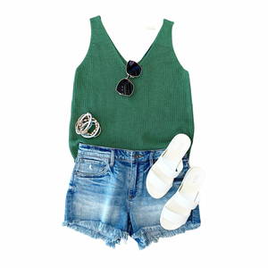 Double V Sweater Tank
