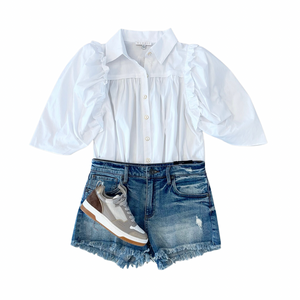 Poplin Button Top
