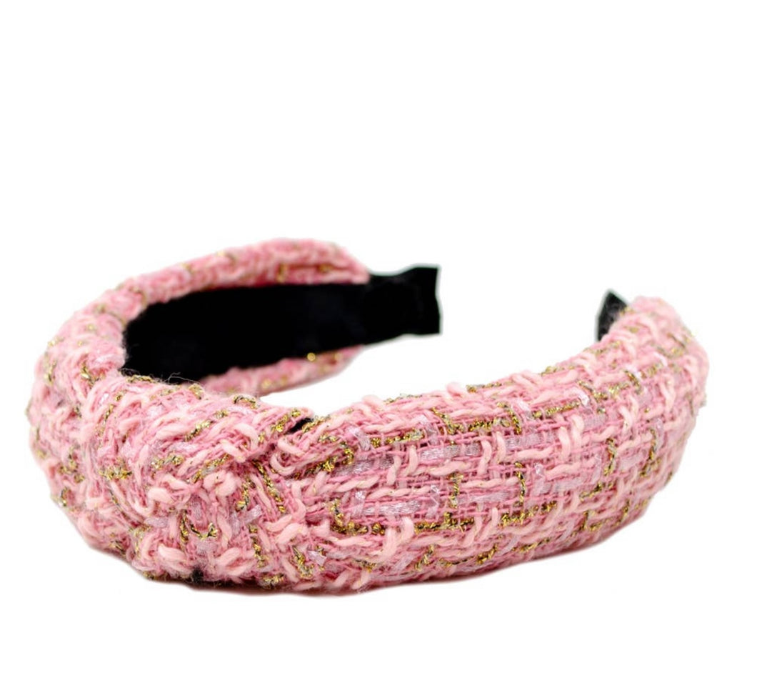 Pink Tweed Headband