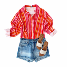 Load image into Gallery viewer, Toni Stripe Button Top
