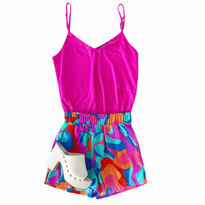 Hot Pink Satin Cami