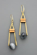 Load image into Gallery viewer, Grey Moon Stone Earrings
