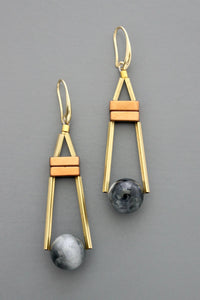 Grey Moon Stone Earrings