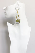 Load image into Gallery viewer, Geometric Green/Gray Earrings
