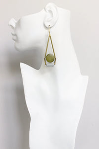 Geometric Green/Gray Earrings