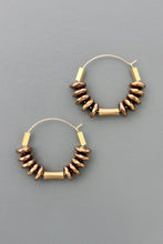 Load image into Gallery viewer, Gold Hematite Hoop Earrings
