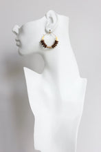 Load image into Gallery viewer, Gold Hematite Hoop Earrings
