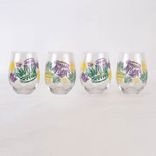 Load image into Gallery viewer, Mardi Gras Crown Wine Glass Set
