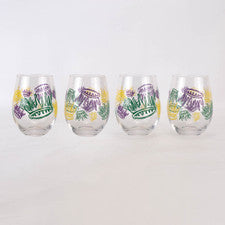 Mardi Gras Crown Wine Glass Set