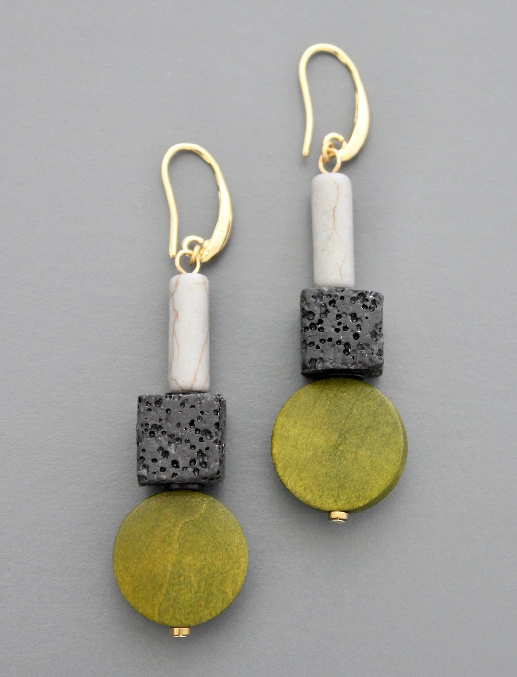 Rock Wood Earrings