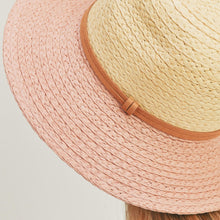 Load image into Gallery viewer, Two Tone Blush Straw Hat
