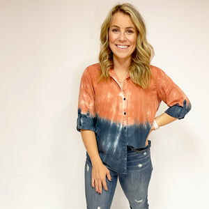 McKenna Ombré Button Top