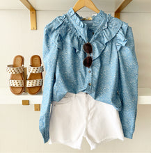 Load image into Gallery viewer, Chambray Floral Top
