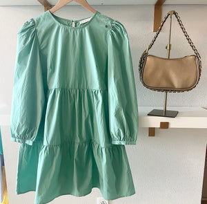 Poplin L/S Tier Dress