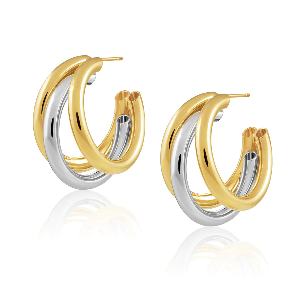 Lexi Two Tone Hoop Earrings