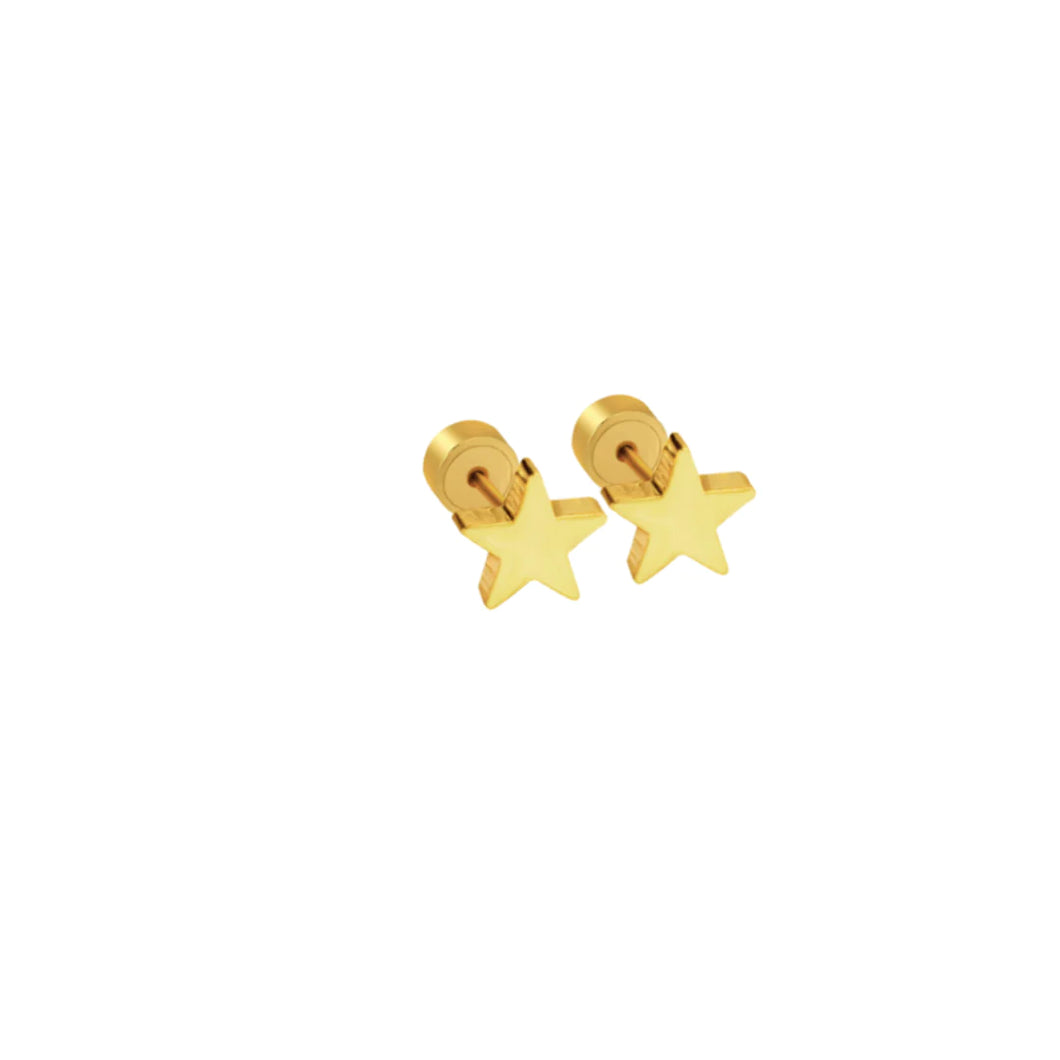 Gold Star Stud Earrings