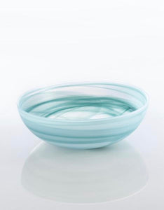 Turquoise Frosted Shallow Bowl