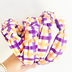 Plaid Purple/Yellow Headband